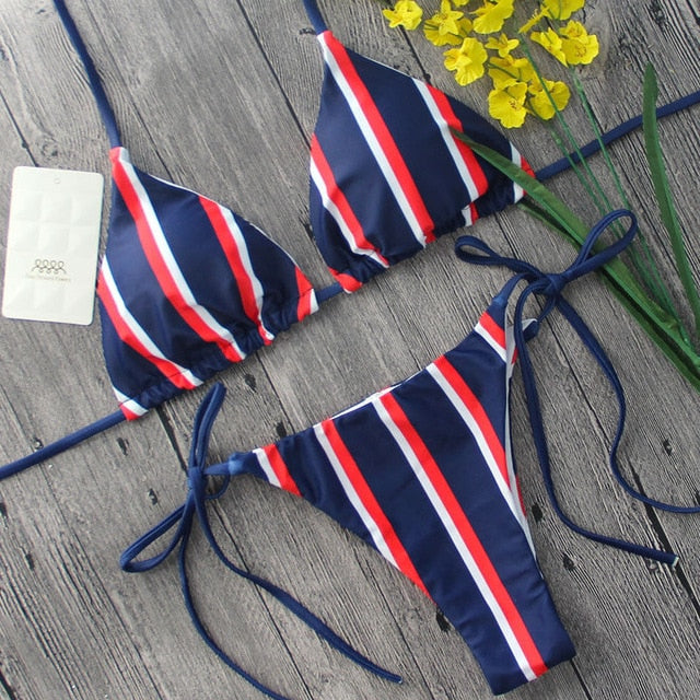 Hirigin Striped Women Swimwear