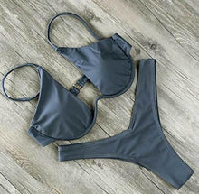 Load image into Gallery viewer, Cut Out Thong Bathing Suit High Waist Sexy Swimsuit