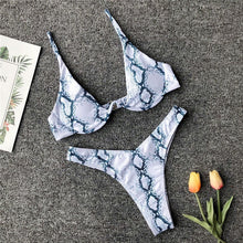 Load image into Gallery viewer, Cut Out Thong Bathing Suit High Waist Sexy Swimsuit