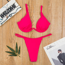 Load image into Gallery viewer, Cut Out Thong Bathing Suit High Waist Sexy Swimsuit