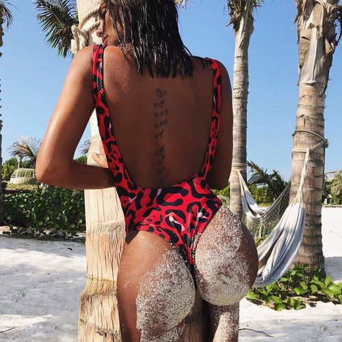 leopard swimwear