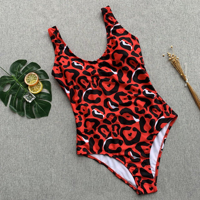 leopard swimwear